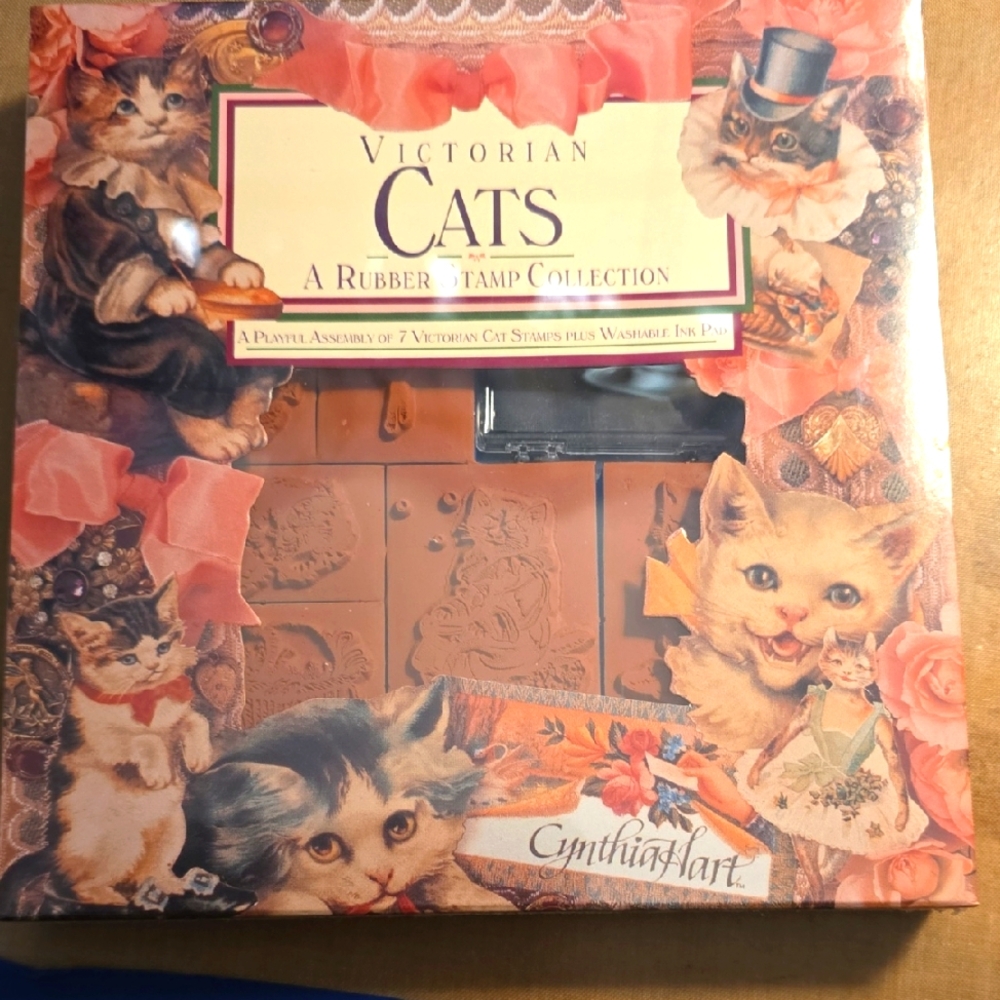 Victorian Cats Rubber Stamp Collection by - Cynthia Heart